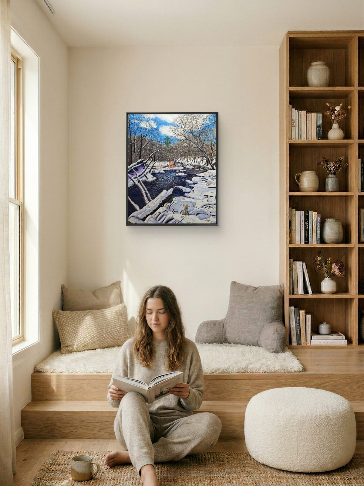 Mill River in the Winter – Limited Edition Framed Canvas Print