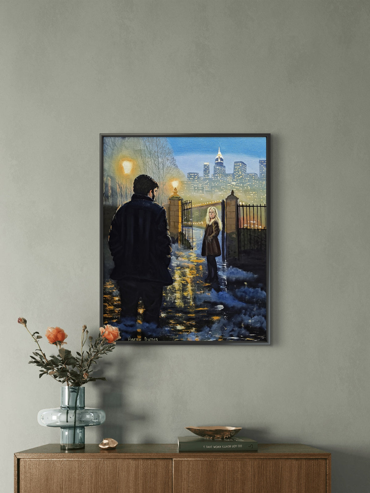 The Fifth of a five painting narrative: The Fog Between Us; Titled: "At the Edge of the City"