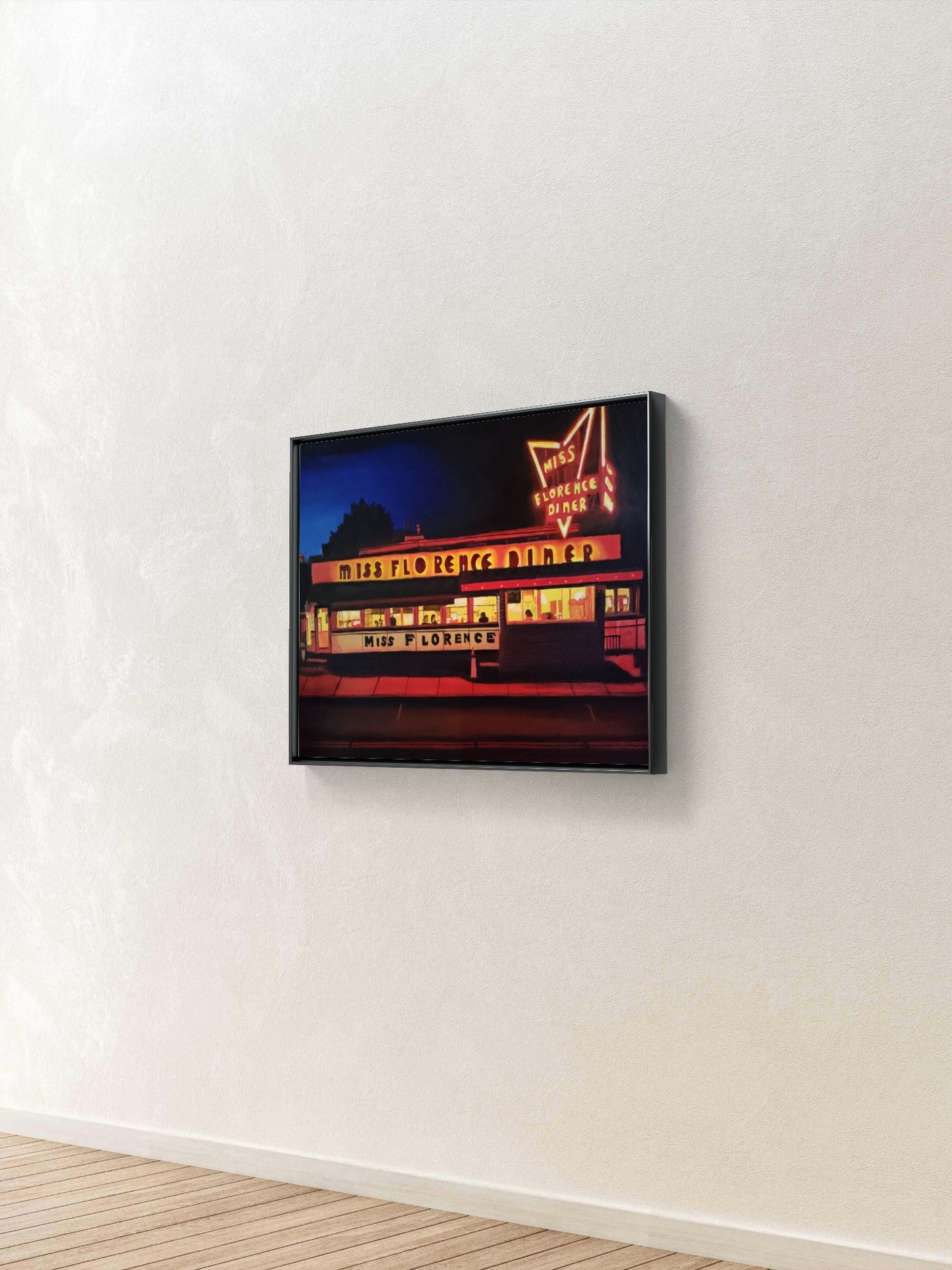 Miss Florence Diner in the Evening, oil on 20 x 16 inch canvas framed