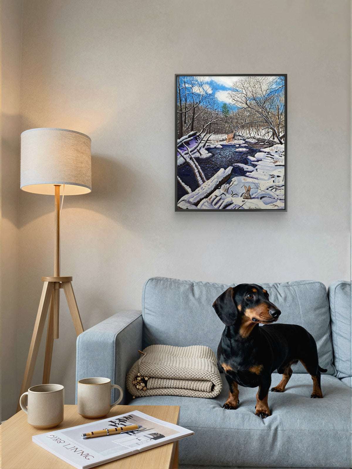 Mill River in the Winter – Limited Edition Framed Canvas Print
