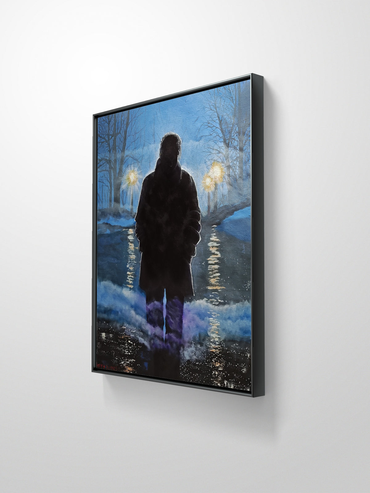 Second of a Five Painting Narrative: The Fog Between Us;
Title: "His Search"