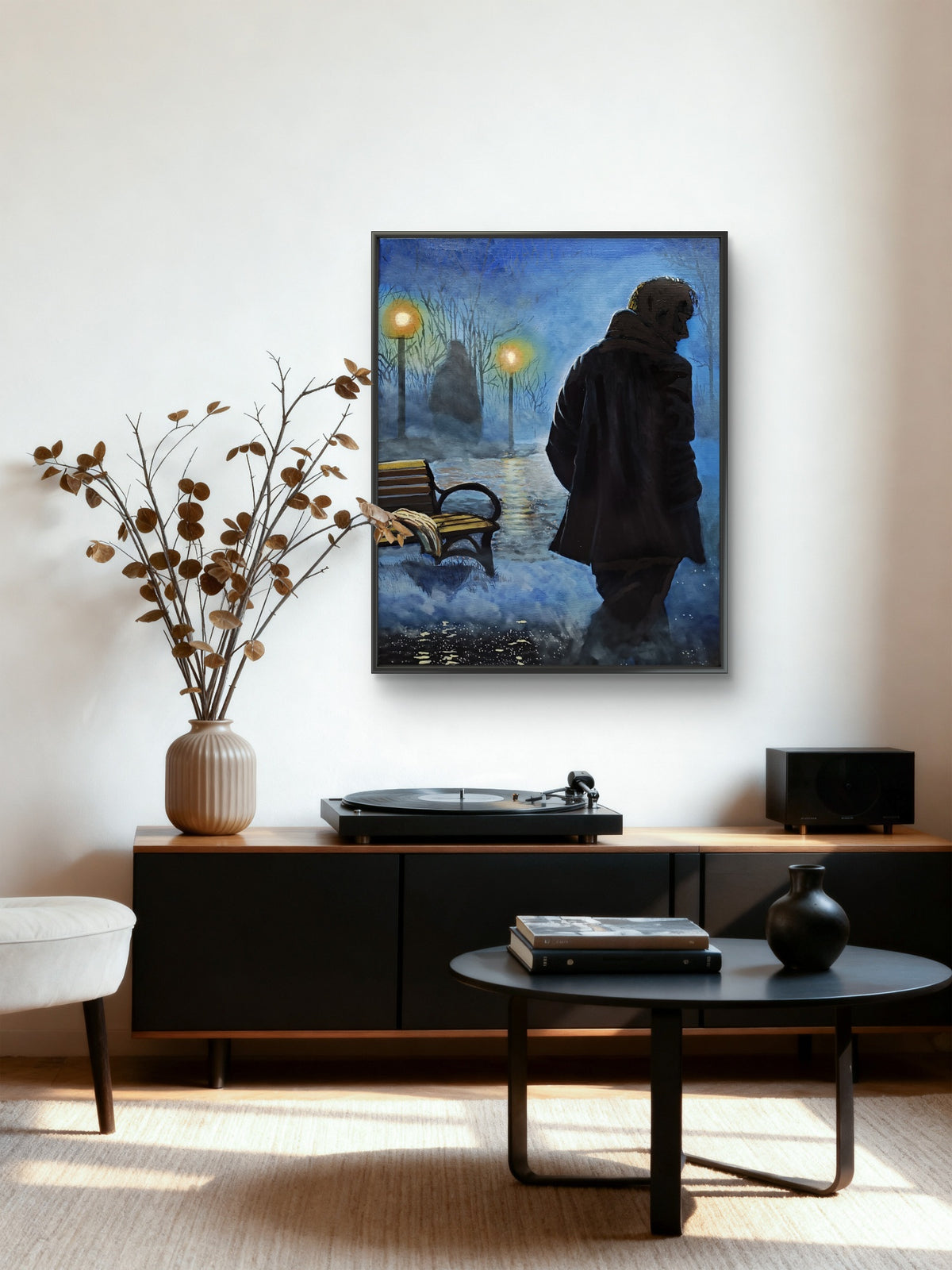 Third of a Five Painting Narrative: The Fog Between Us;
Title: "The Echo of Her Presence"