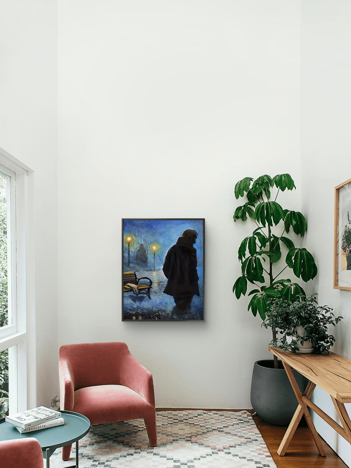 Third of a Five Painting Narrative: The Fog Between Us;
Title: "The Echo of Her Presence"