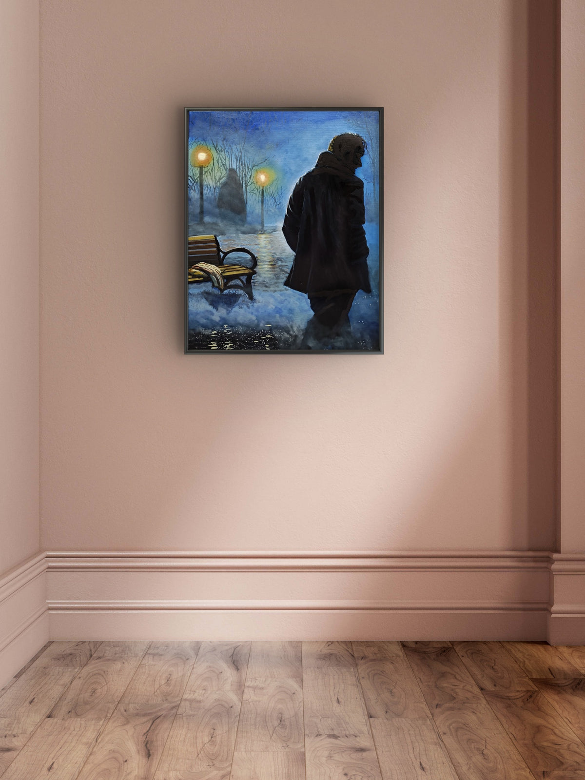 Third of a Five Painting Narrative: The Fog Between Us;
Title: "The Echo of Her Presence"