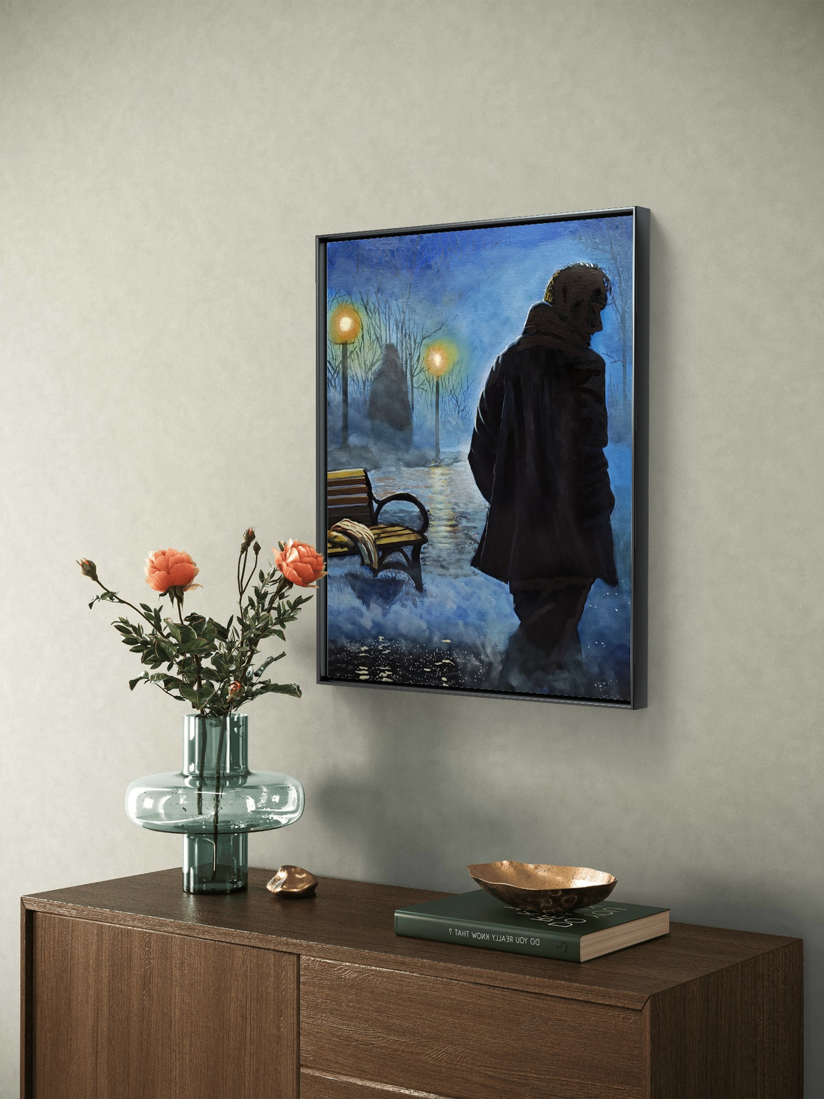 Third of a Five Painting Narrative: The Fog Between Us;
Title: "The Echo of Her Presence"