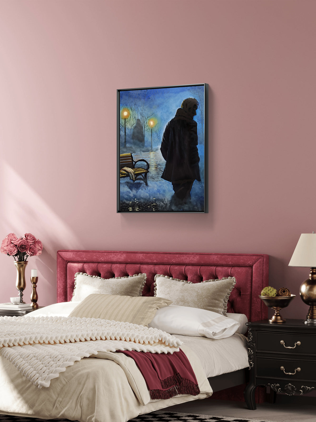 Third of a Five Painting Narrative: The Fog Between Us;
Title: "The Echo of Her Presence"