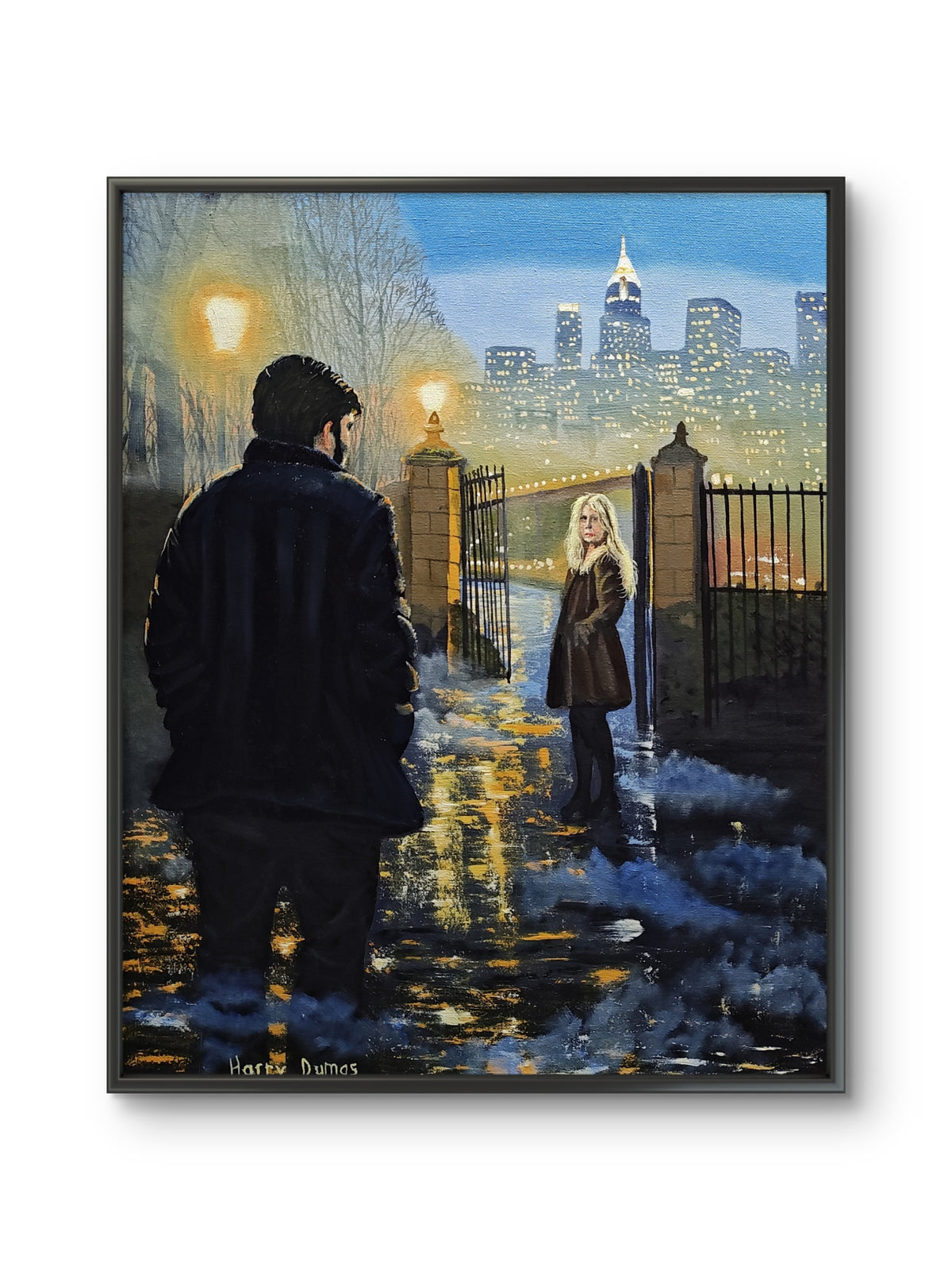 The Fifth of a five painting narrative: The Fog Between Us; Titled: "At the Edge of the City"