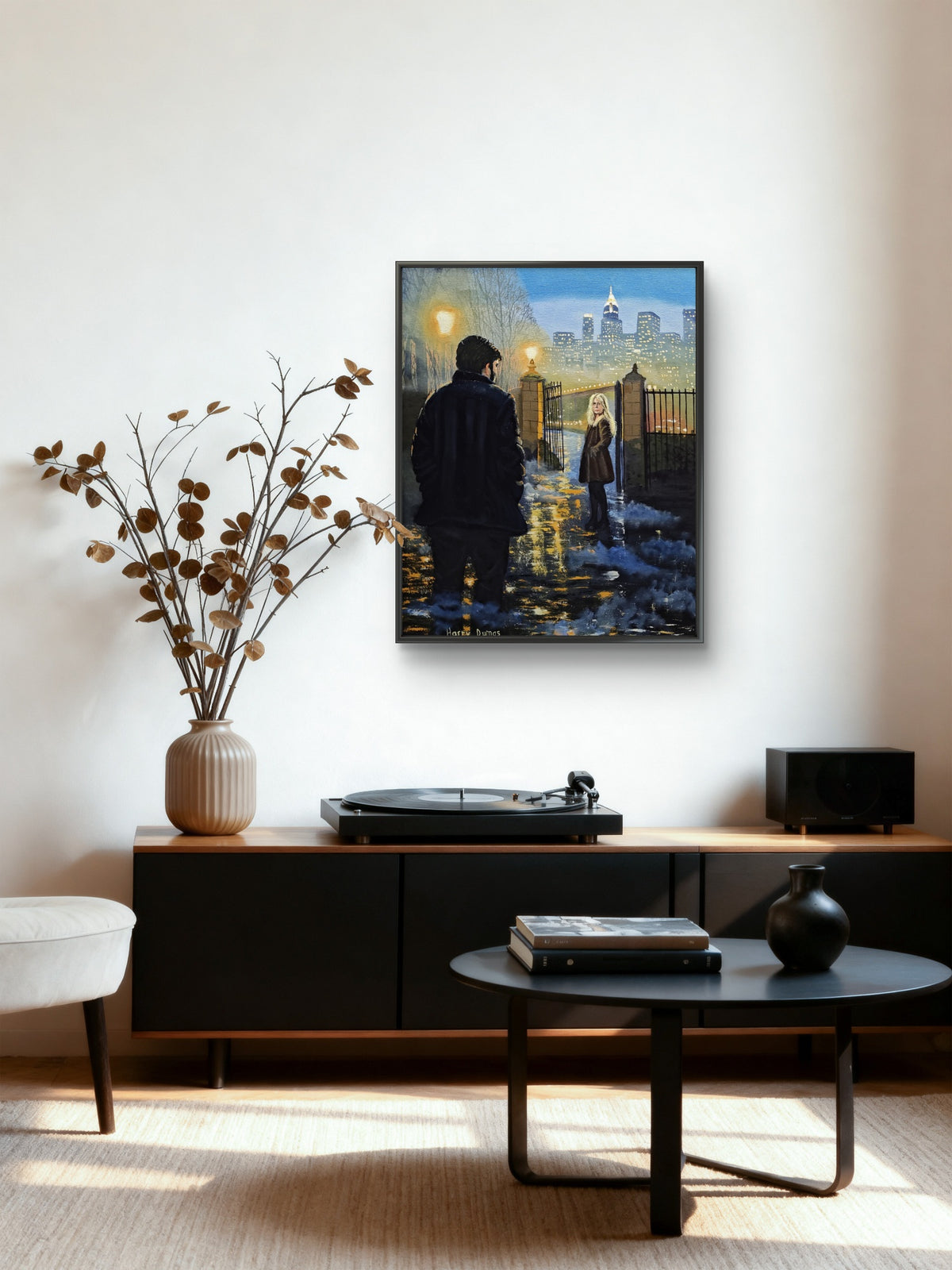 The Fifth of a five painting narrative: The Fog Between Us; Titled: "At the Edge of the City"