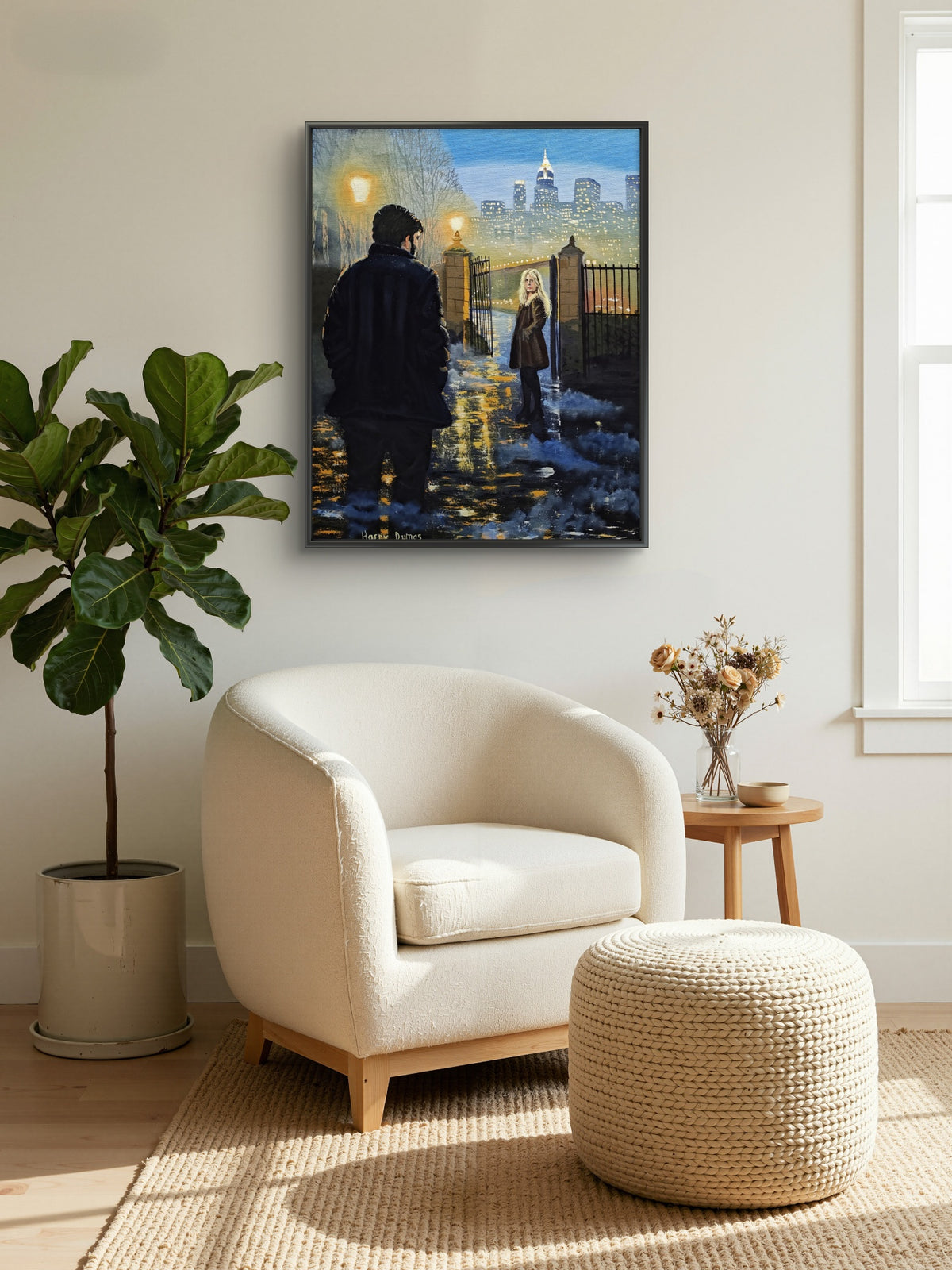 The Fifth of a five painting narrative: The Fog Between Us; Titled: "At the Edge of the City"