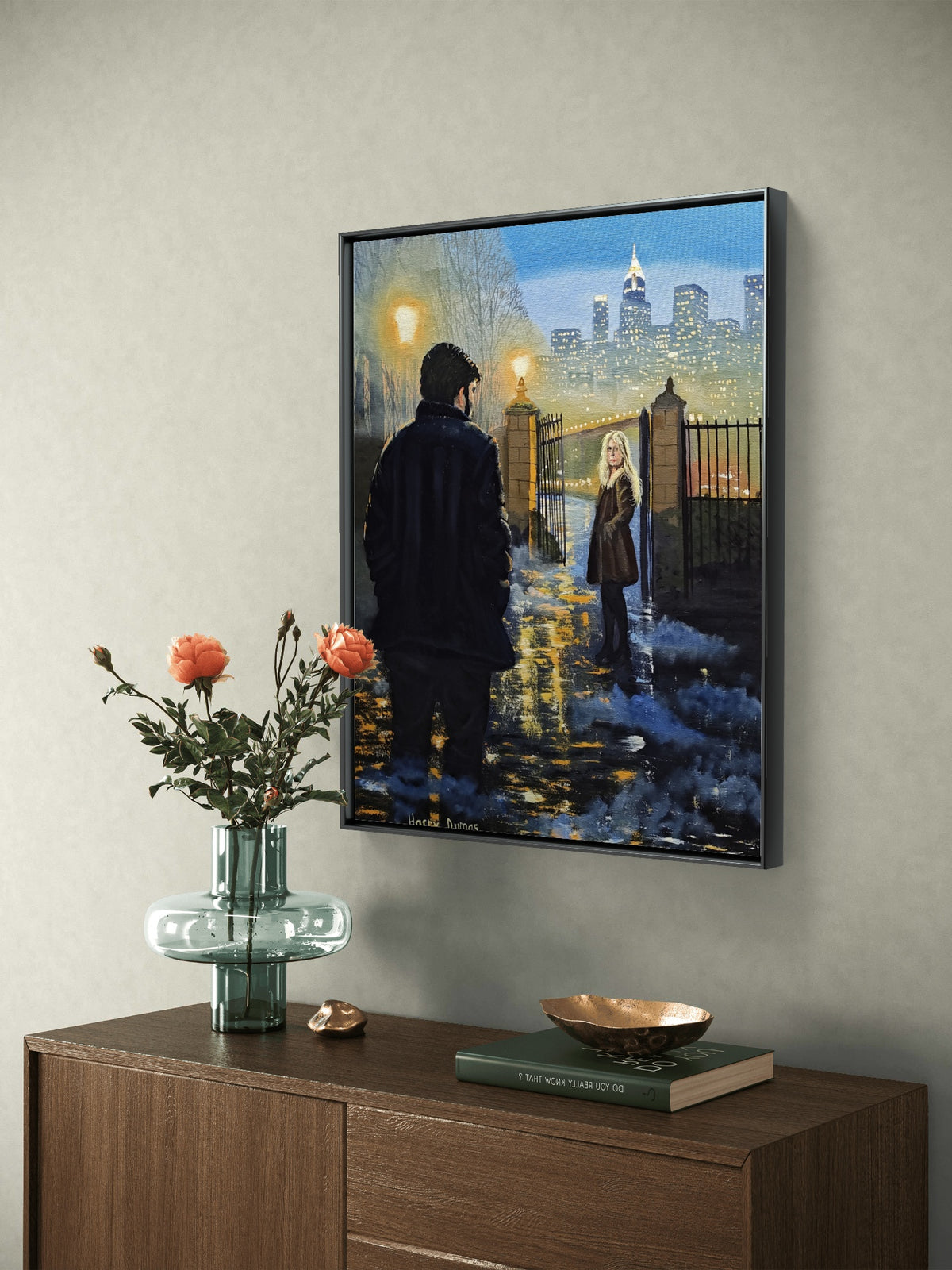 The Fifth of a five painting narrative: The Fog Between Us; Titled: "At the Edge of the City"