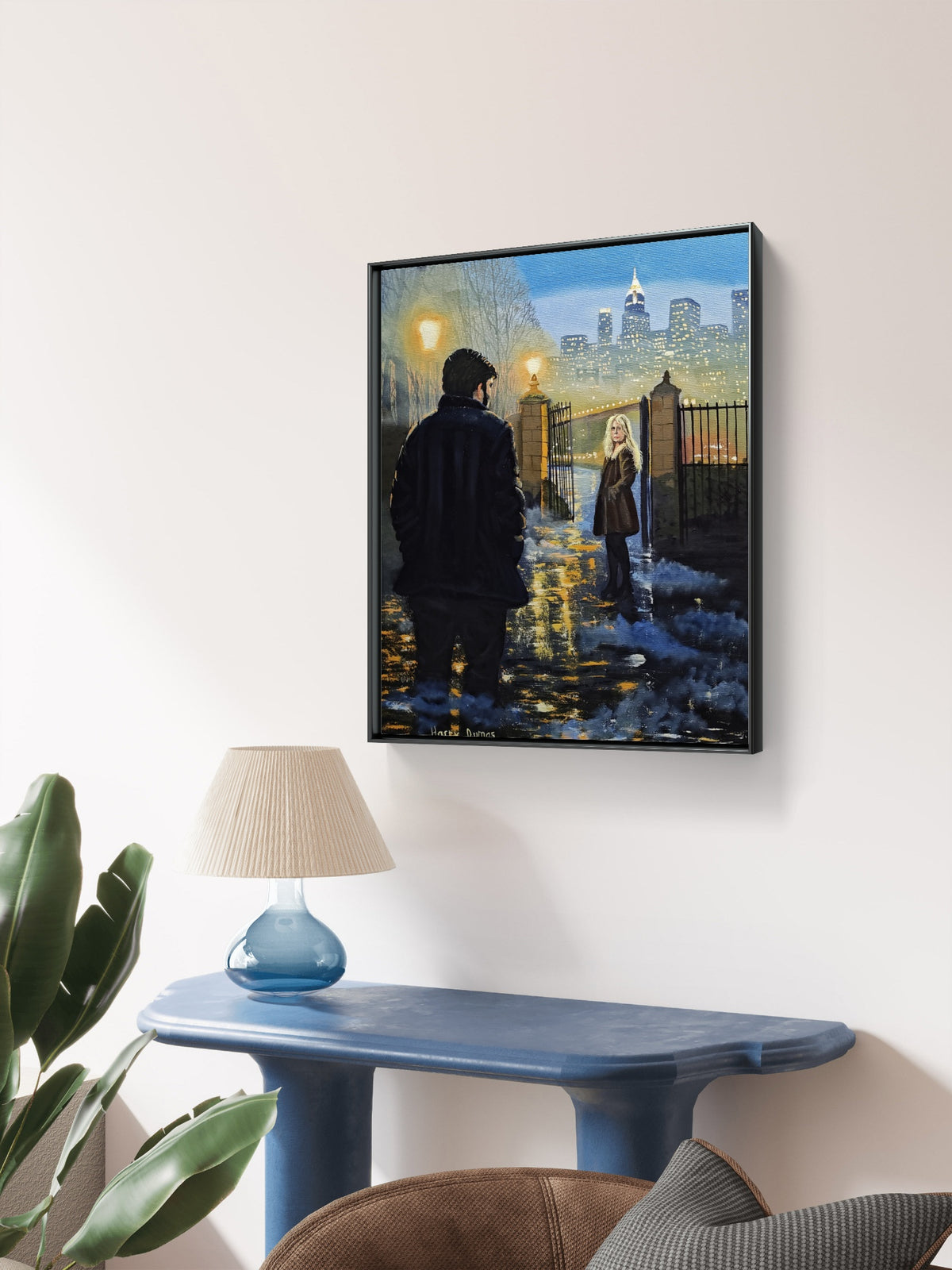 The Fifth of a five painting narrative: The Fog Between Us; Titled: "At the Edge of the City"