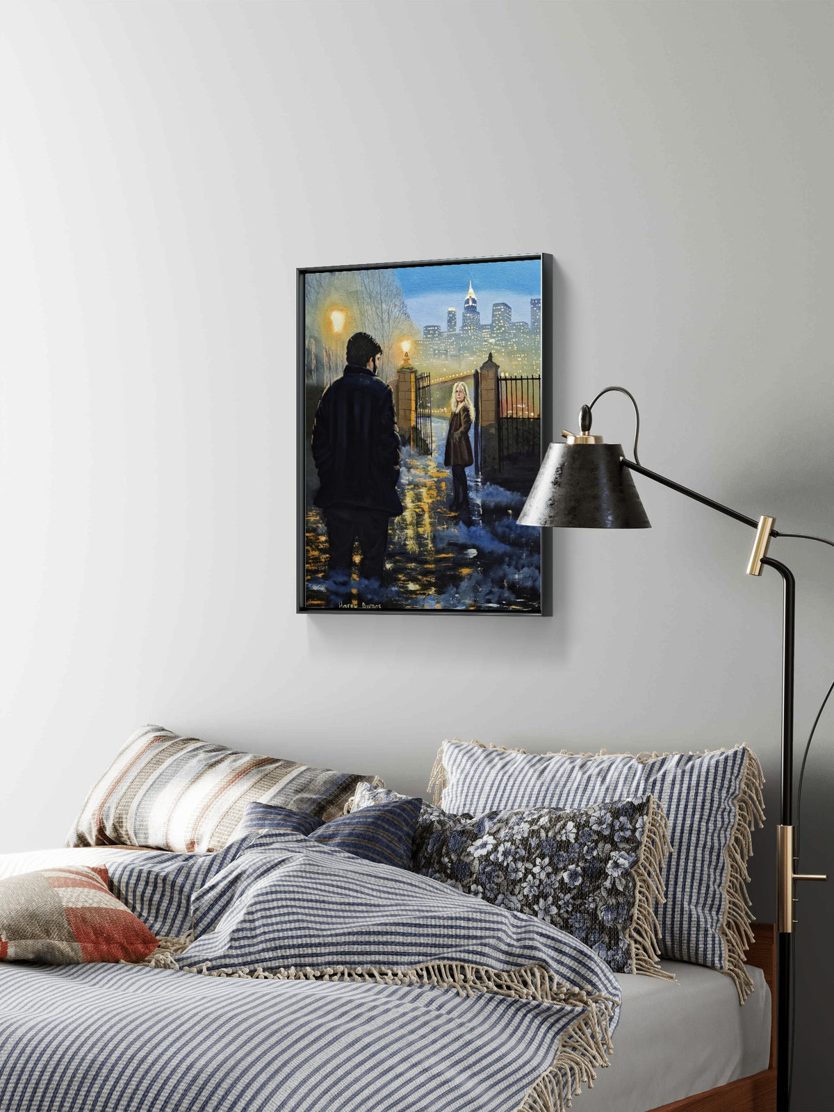 The Fifth of a five painting narrative: The Fog Between Us; Titled: "At the Edge of the City"