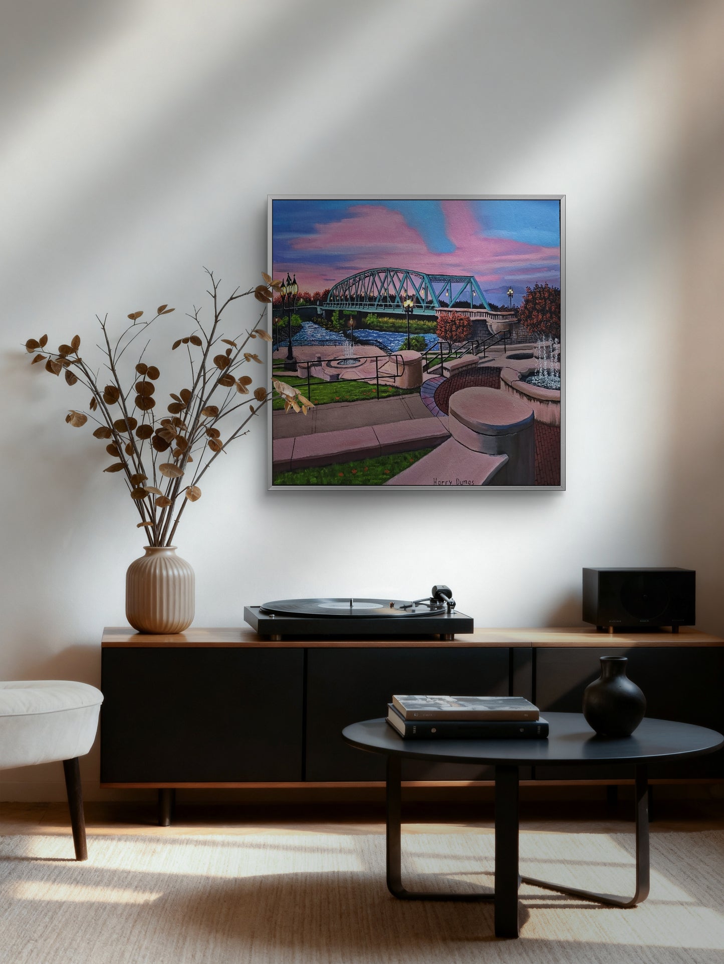 Half Mile Falls Park at Sunset painting