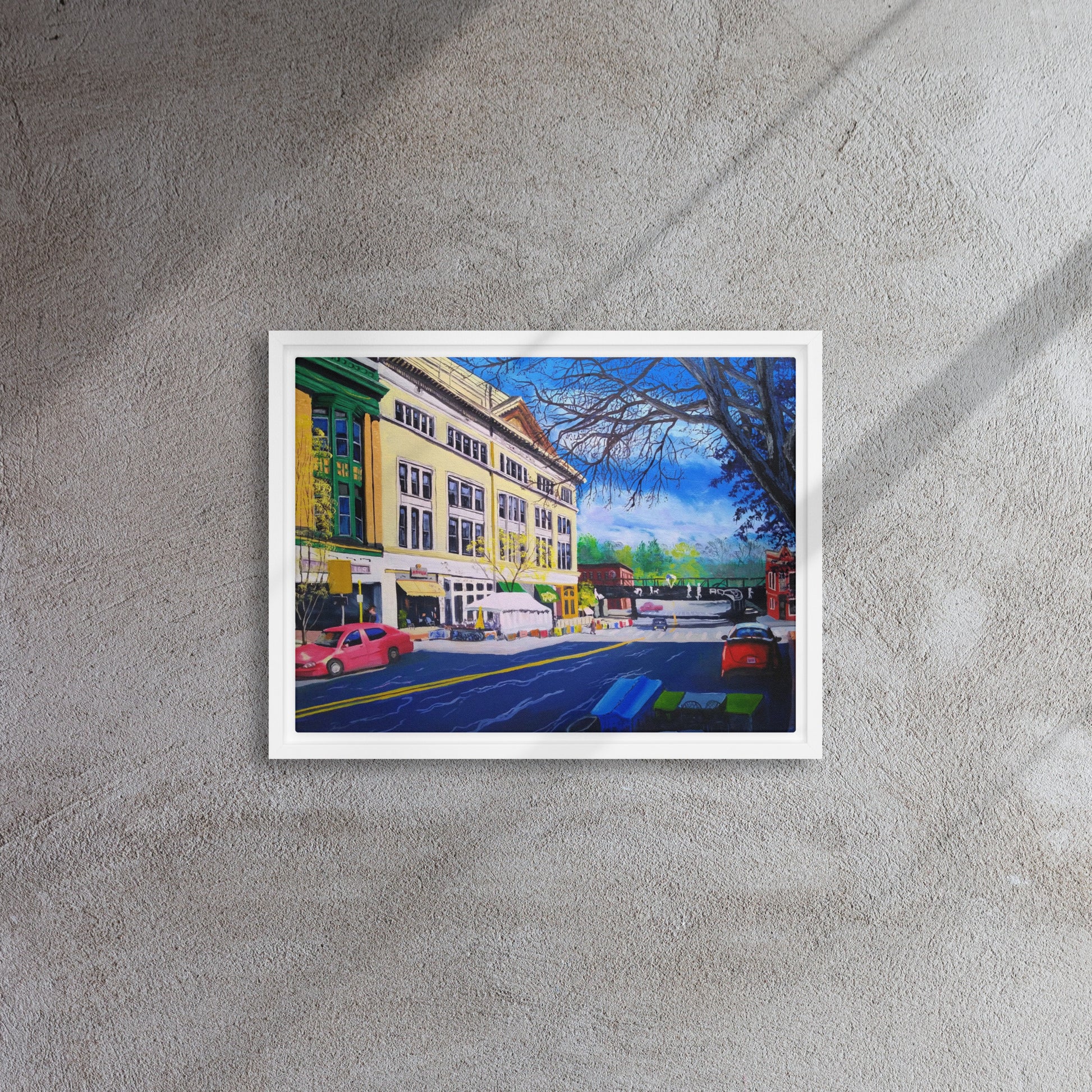 Early Morning on Main St Framed canvas 1
