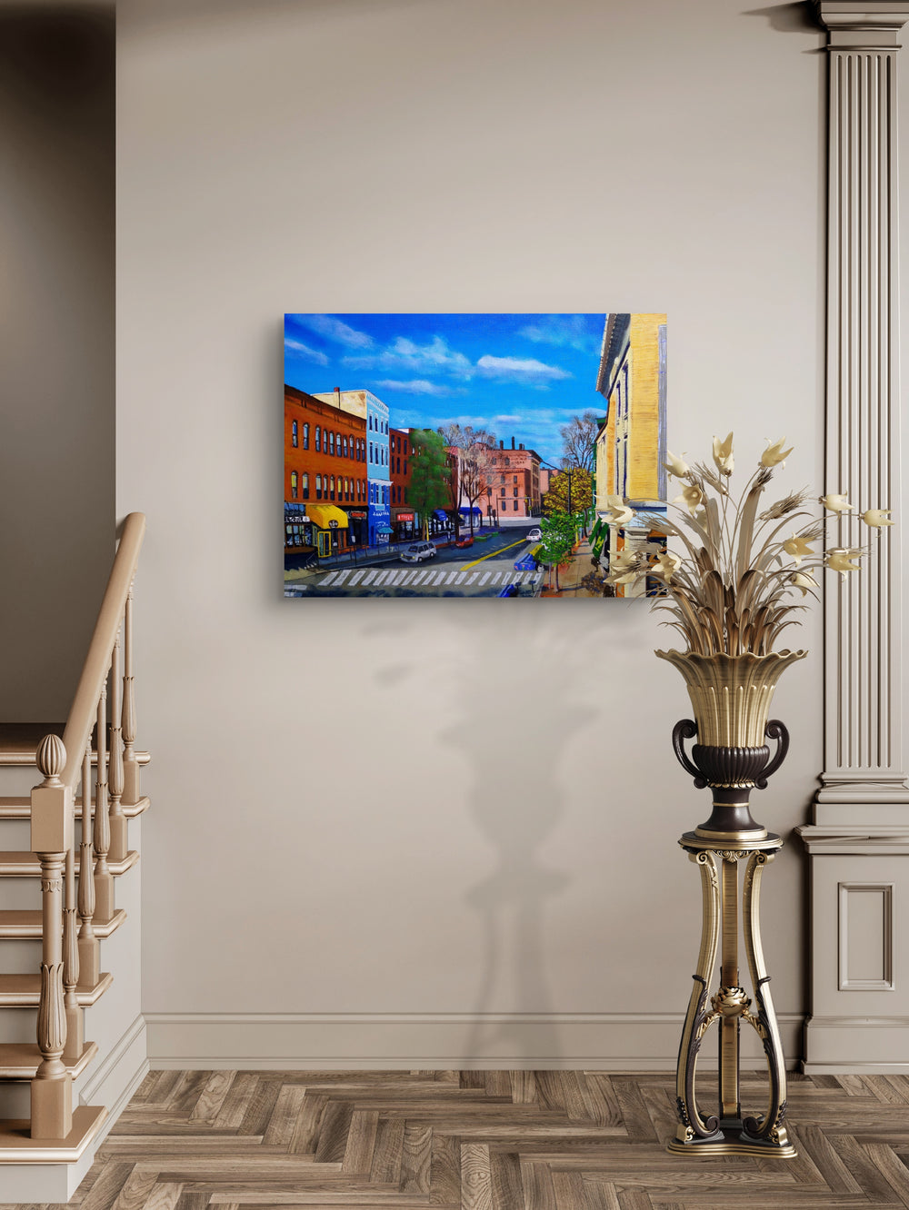 Early Morning on Main St Unframed Canvas Print