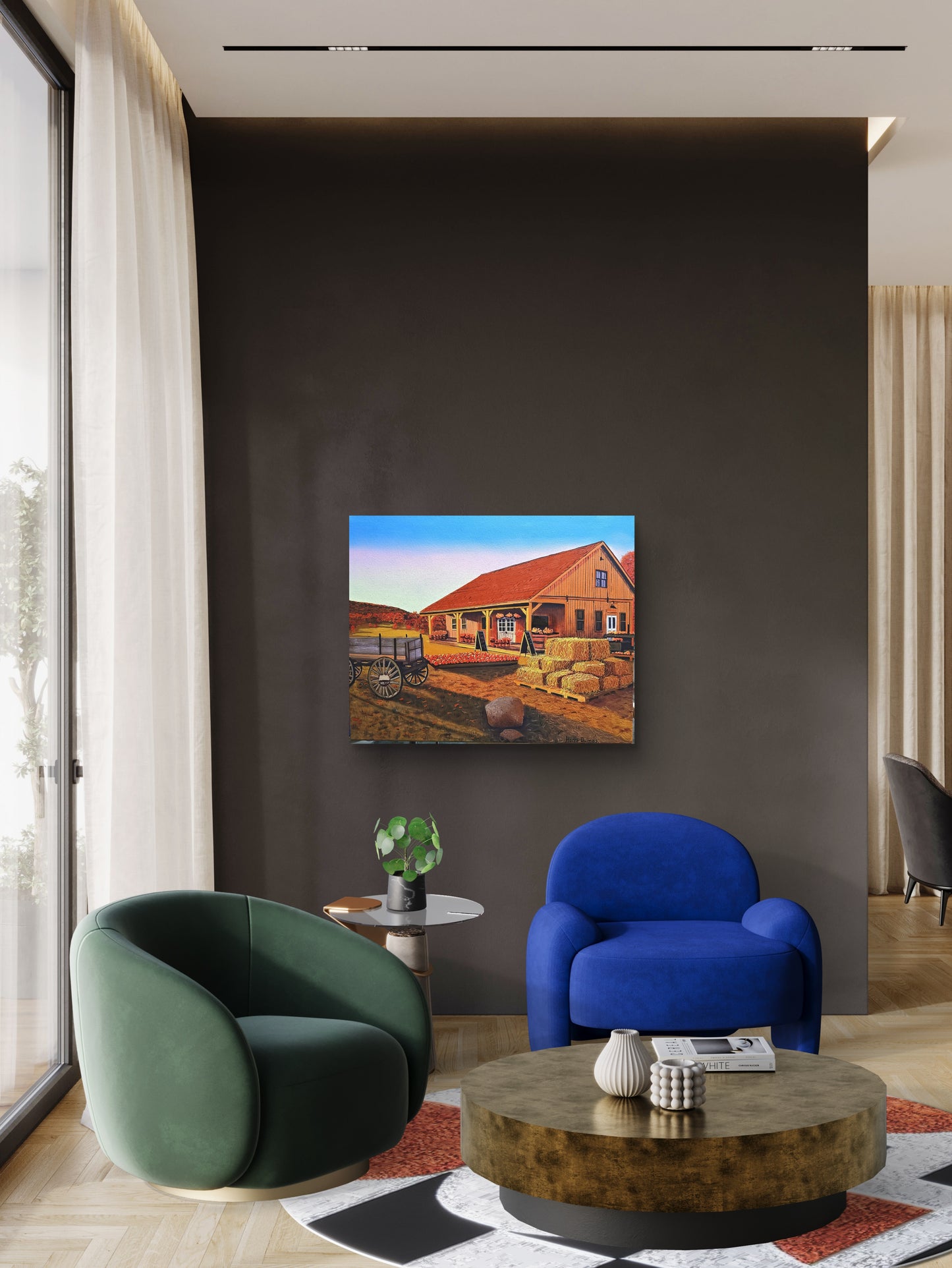 October Farm Stand Unframed Canvas Print 1