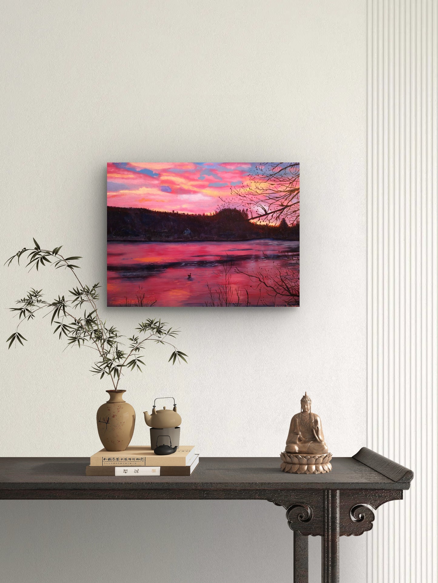 Sunrise on Leverett Pond Unframed Canvas Print