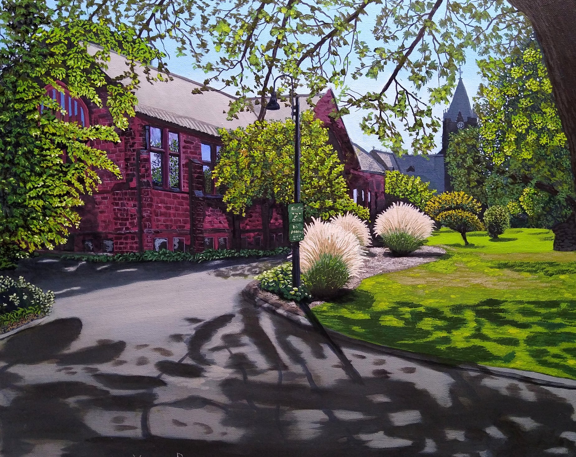 The Williston Library, oil on a 20 x 16 canvas