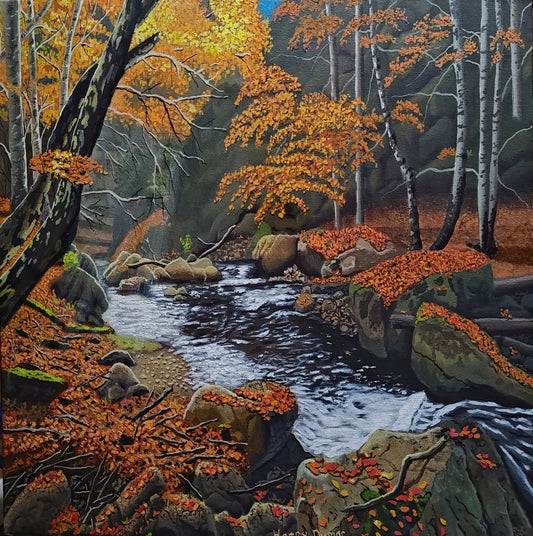 Woodland Stream Fall oil painting