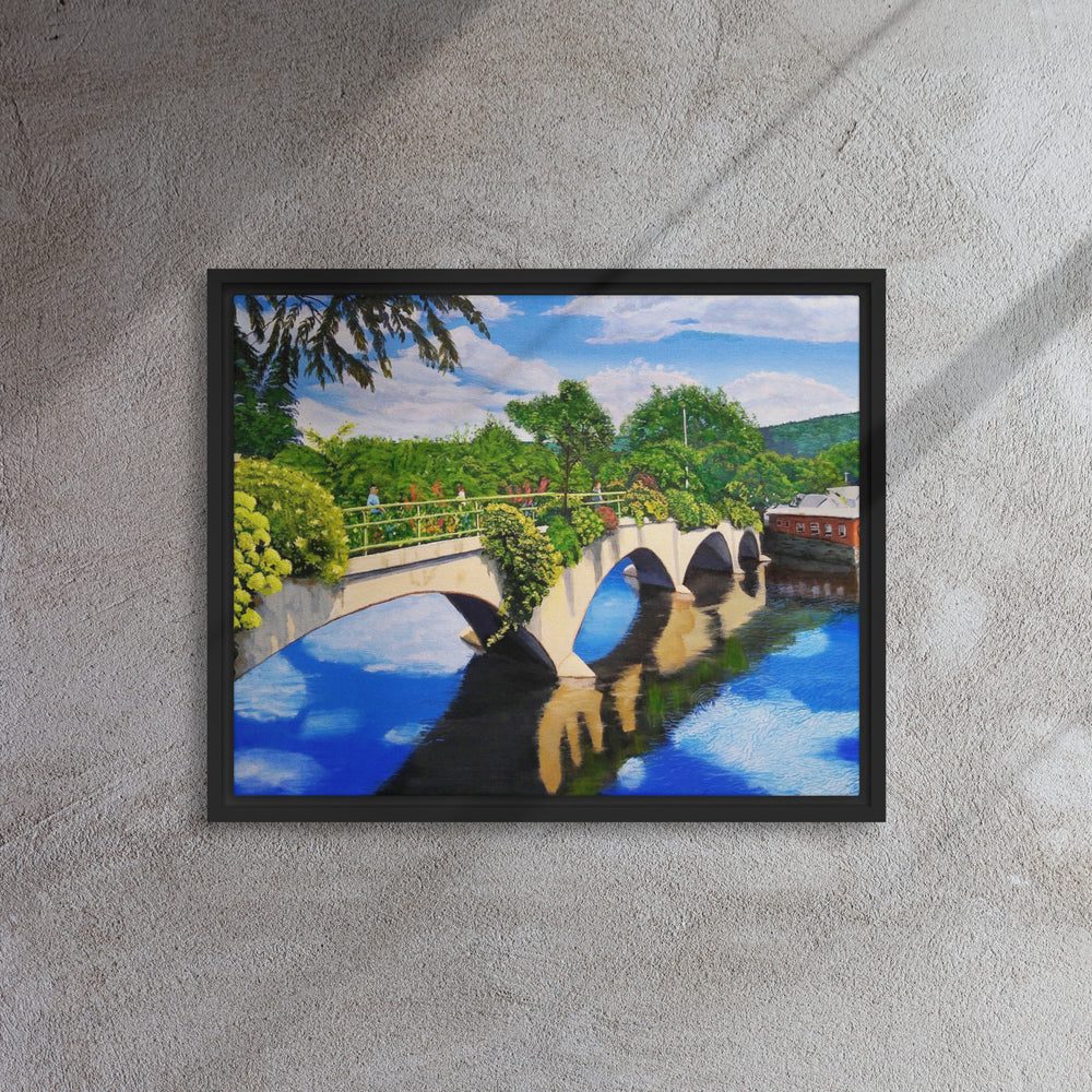 Bridge of Flowers Framed canvas Print