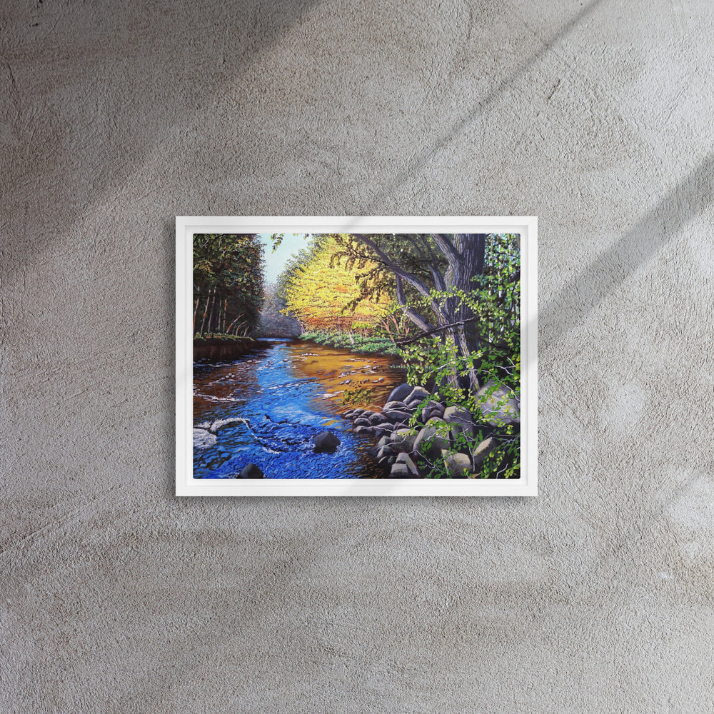 Fall Runoff Framed Canvas Print