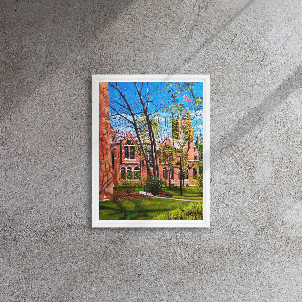 College Hall Framed canvas Print