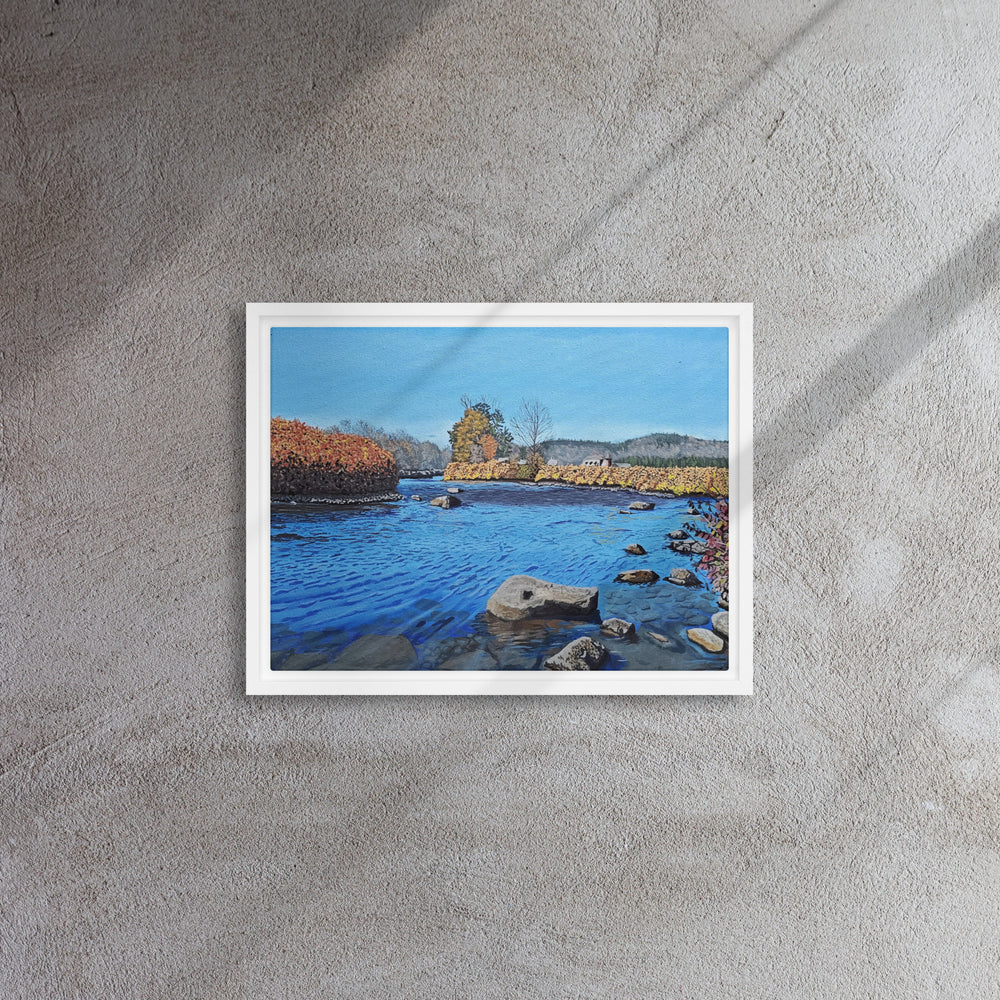 Deerfield River Whispered Memories Framed Canvas Print