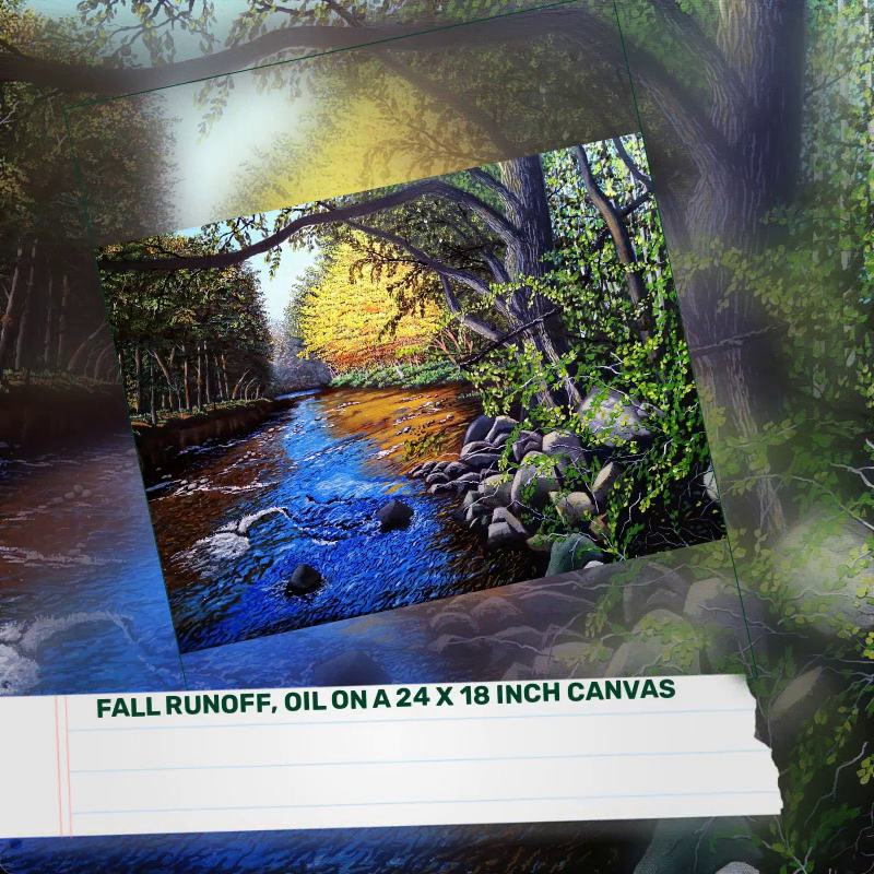 Fall Runoff, oil on a 24 x 18 inch canvas by@Outfy
