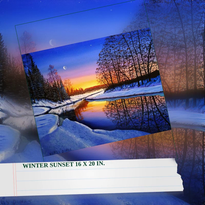 Winter Sunset 16 x 20 in. by@Outfy