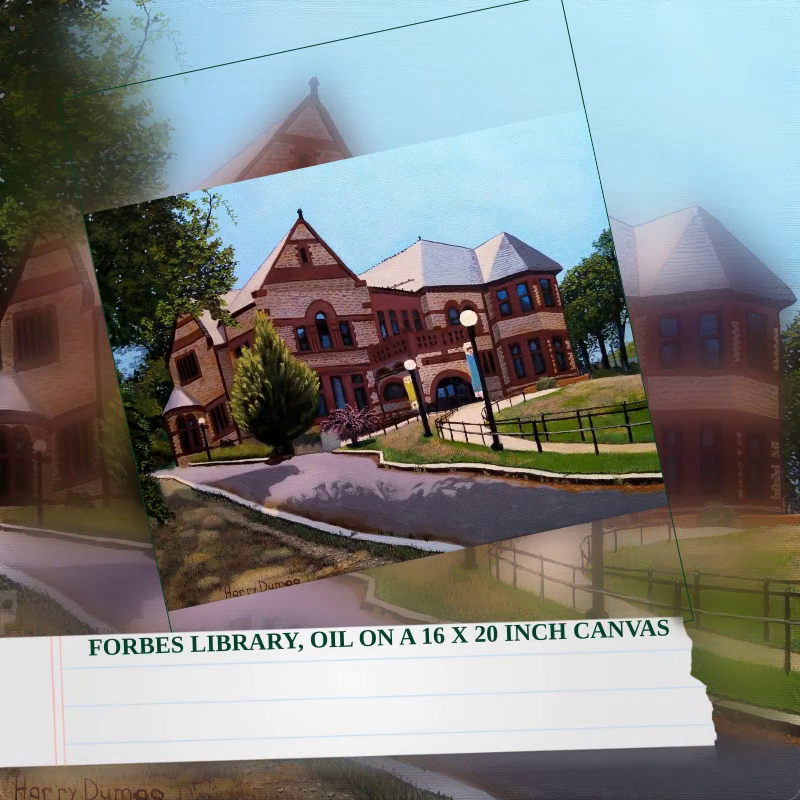 Forbes Library, oil on a 16 x 20 inch canvas by@Outfy