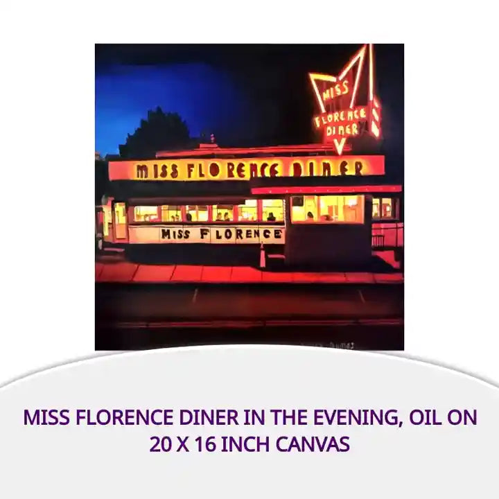Miss Florence Diner in the Evening, oil on 20 x 16 inch canvas 