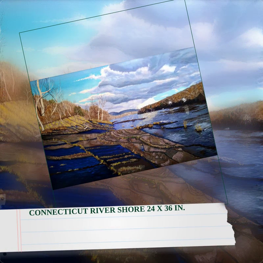 Connecticut River Shore 24 x 36 in. by@Outfy