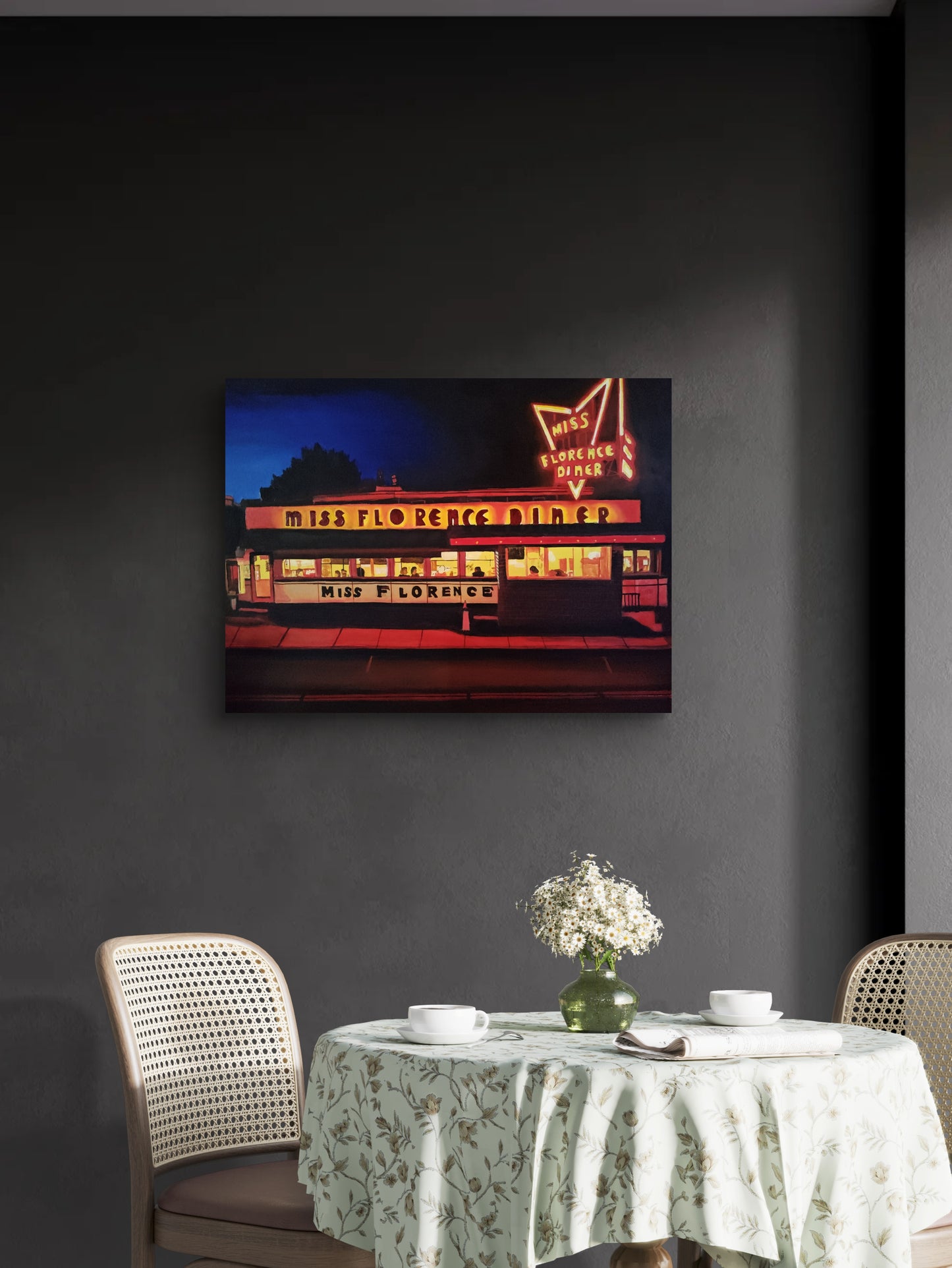 Miss Florence Diner Evenings Unframed Canvas Print